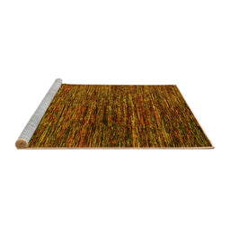 Sideview of Machine Washable Abstract Yellow Modern Rug, wshabs4235yw