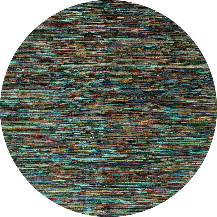 Round Machine Washable Abstract Light Blue Modern Rug, wshabs4235lblu