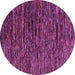 Round Machine Washable Abstract Purple Modern Area Rugs, wshabs4235pur