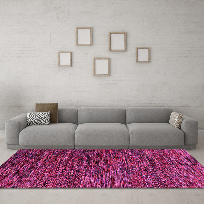Machine Washable Abstract Pink Modern Rug in a Living Room, wshabs4235pnk
