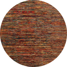 Round Machine Washable Abstract Saffron Red Rug, wshabs4235