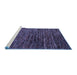 Sideview of Machine Washable Abstract Blue Modern Rug, wshabs4235blu