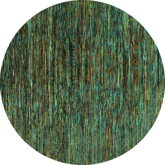 Round Abstract Turquoise Modern Rug, abs4235turq