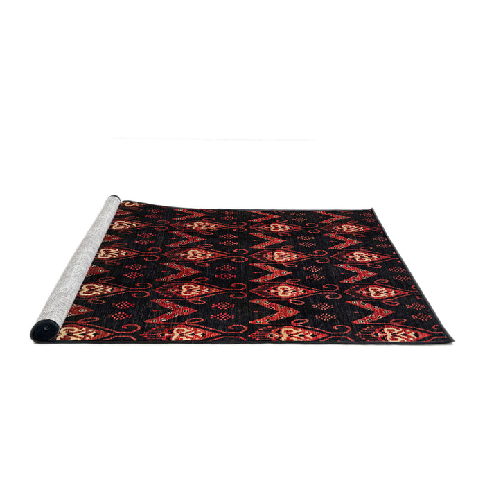 Sideview of Machine Washable Abstract Bakers Brown Rug, wshabs4236