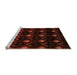 Sideview of Machine Washable Abstract Orange Modern Area Rugs, wshabs4236org