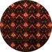 Round Abstract Orange Modern Rug, abs4236org