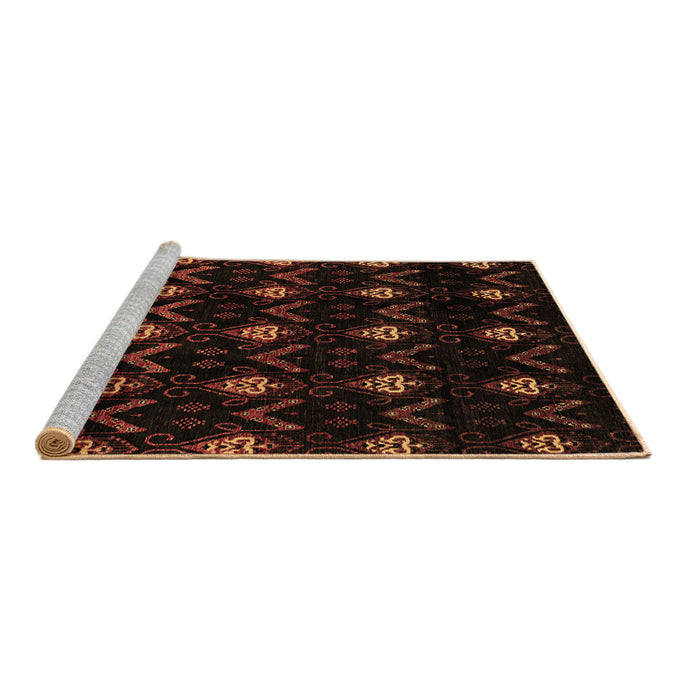 Sideview of Machine Washable Abstract Brown Modern Rug, wshabs4236brn