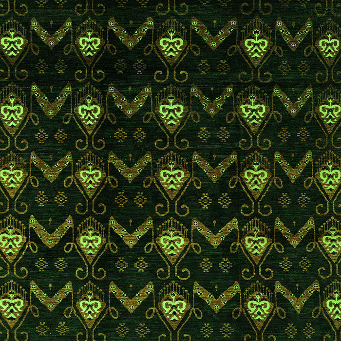 Square Machine Washable Abstract Green Modern Area Rugs, wshabs4236grn