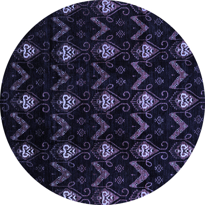 Round Machine Washable Abstract Blue Modern Rug, wshabs4236blu