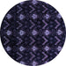 Round Machine Washable Abstract Blue Modern Rug, wshabs4236blu