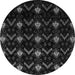 Round Machine Washable Abstract Gray Modern Rug, wshabs4236gry