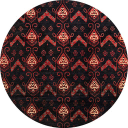 Round Machine Washable Abstract Bakers Brown Rug, wshabs4236