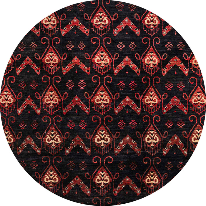 Round Machine Washable Abstract Bakers Brown Rug, wshabs4236