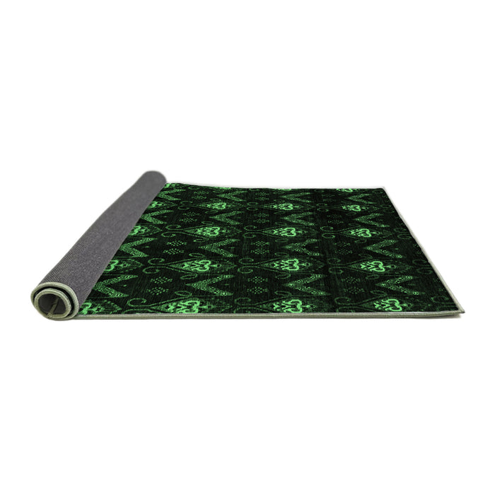 Sideview of Abstract Emerald Green Modern Rug, abs4236emgrn