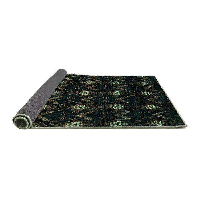Sideview of Abstract Turquoise Modern Rug, abs4236turq