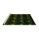 Sideview of Machine Washable Abstract Green Modern Area Rugs, wshabs4236grn