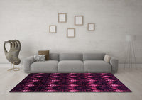 Machine Washable Abstract Pink Modern Rug, wshabs4236pnk