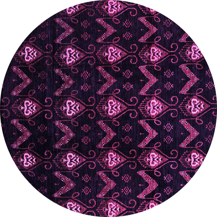 Round Machine Washable Abstract Purple Modern Area Rugs, wshabs4236pur