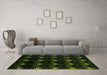 Machine Washable Abstract Green Modern Area Rugs in a Living Room,, wshabs4236grn