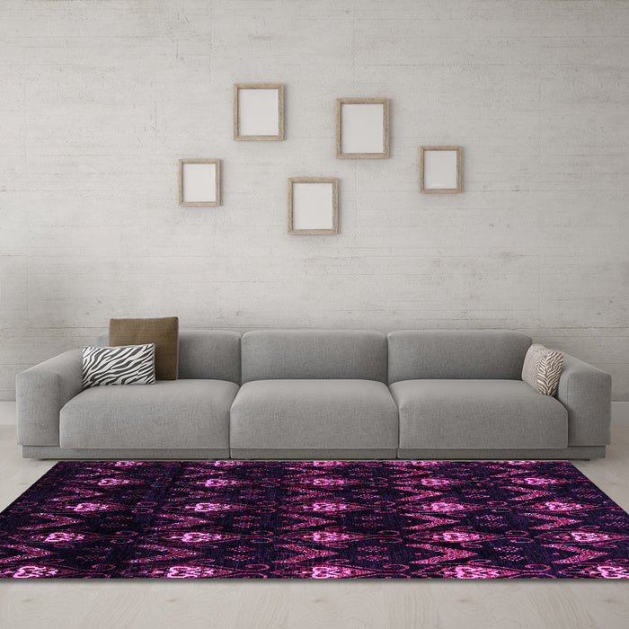 Machine Washable Abstract Purple Modern Area Rugs in a Living Room, wshabs4236pur