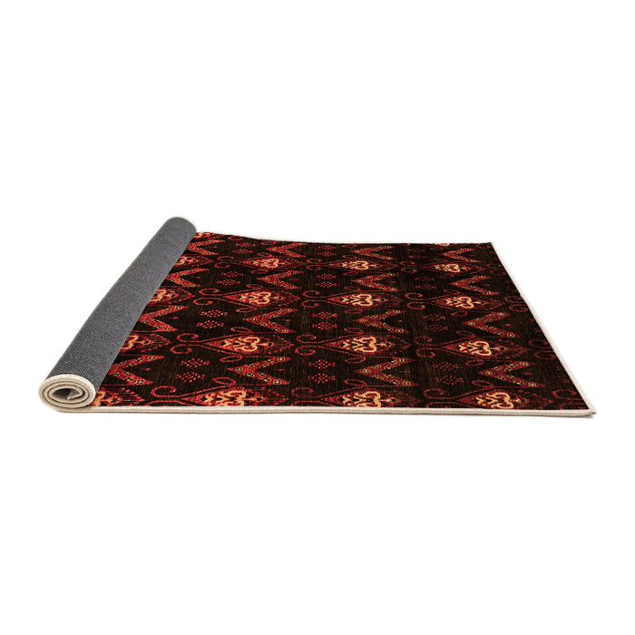 Sideview of Abstract Orange Modern Rug, abs4236org
