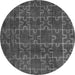 Round Abstract Gray Modern Rug, abs4237gry