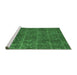 Sideview of Machine Washable Abstract Emerald Green Modern Area Rugs, wshabs4237emgrn