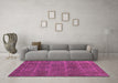 Machine Washable Abstract Purple Modern Area Rugs in a Living Room, wshabs4237pur