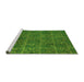 Sideview of Machine Washable Abstract Green Modern Area Rugs, wshabs4237grn