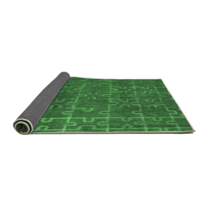 Sideview of Abstract Emerald Green Modern Rug, abs4237emgrn