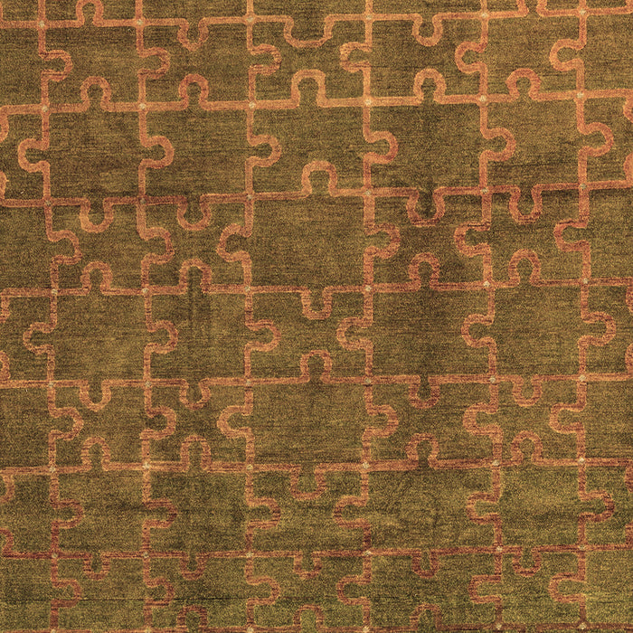 Square Abstract Brown Modern Rug, abs4237brn