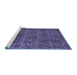 Sideview of Machine Washable Abstract Blue Modern Rug, wshabs4237blu