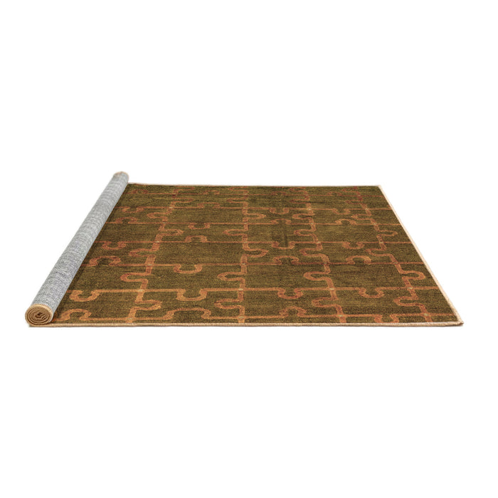 Sideview of Machine Washable Abstract Brown Modern Rug, wshabs4237brn