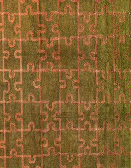 Abstract Saddle Brown Modern Rug, abs4237