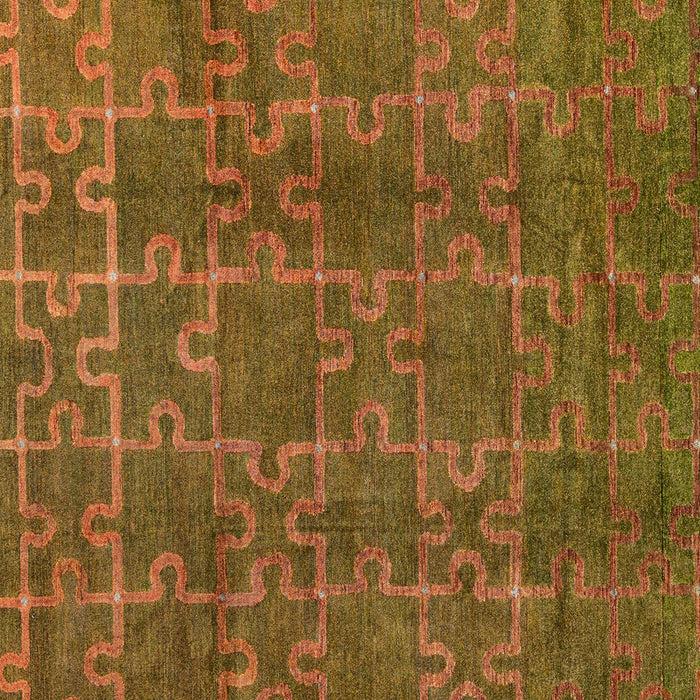 Abstract Saddle Brown Modern Rug, abs4237