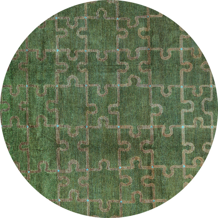 Round Machine Washable Abstract Light Blue Modern Rug, wshabs4237lblu