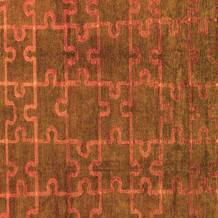 Machine Washable Abstract Orange Modern Area Rugs, wshabs4237org