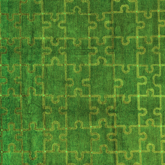 Square Machine Washable Abstract Green Modern Area Rugs, wshabs4237grn