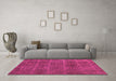 Machine Washable Abstract Pink Modern Rug in a Living Room, wshabs4237pnk