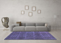 Machine Washable Abstract Blue Modern Rug, wshabs4237blu