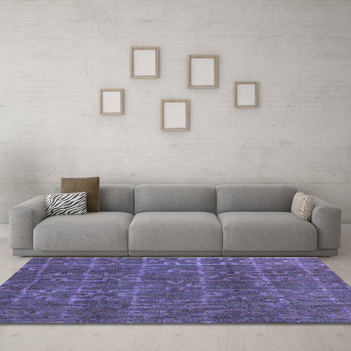 Machine Washable Abstract Blue Modern Rug in a Living Room, wshabs4237blu