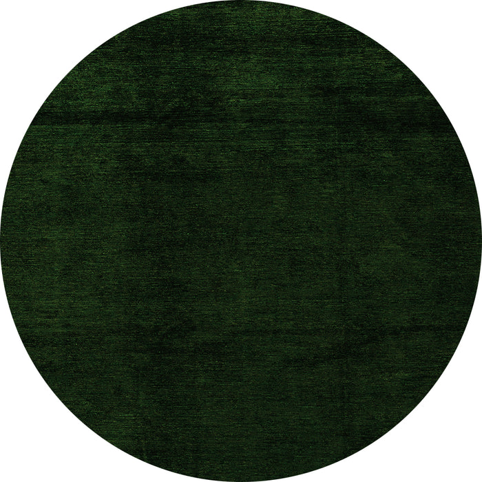 Round Machine Washable Abstract Green Modern Area Rugs, wshabs4238grn