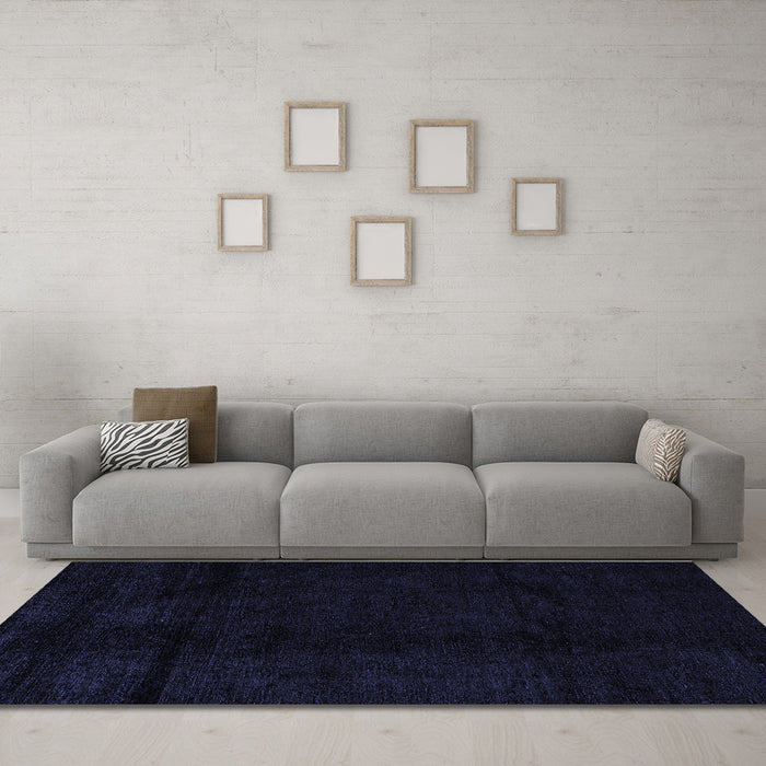 Machine Washable Abstract Blue Modern Rug in a Living Room, wshabs4238blu