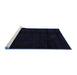 Sideview of Machine Washable Abstract Blue Modern Rug, wshabs4238blu