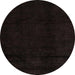 Round Machine Washable Abstract Black Rug, wshabs4238