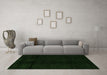 Machine Washable Abstract Green Modern Area Rugs in a Living Room,, wshabs4238grn