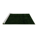 Sideview of Machine Washable Abstract Green Modern Area Rugs, wshabs4238grn