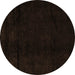 Round Abstract Brown Modern Rug, abs4238brn