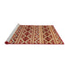 Sideview of Machine Washable Abstract Red Rug, wshabs4239