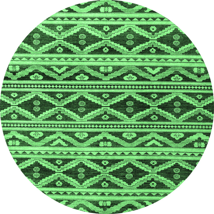 Round Oriental Emerald Green Modern Rug, abs4239emgrn